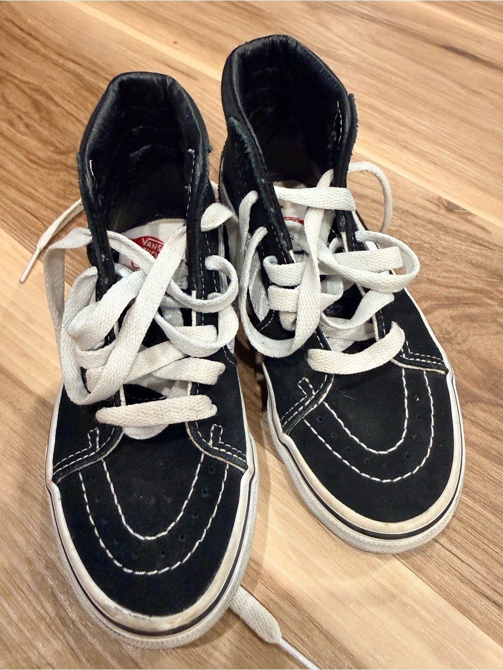 Vans Kids Black and White High-Top Sneakers